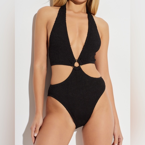 Tops - Black Bodysuit with ring Cutout Design